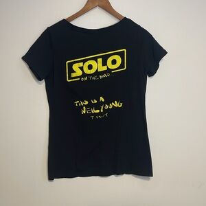Neil Young T-Shirt Solo Womens Large Star Wars Band Rock Music Merch Tour Rare